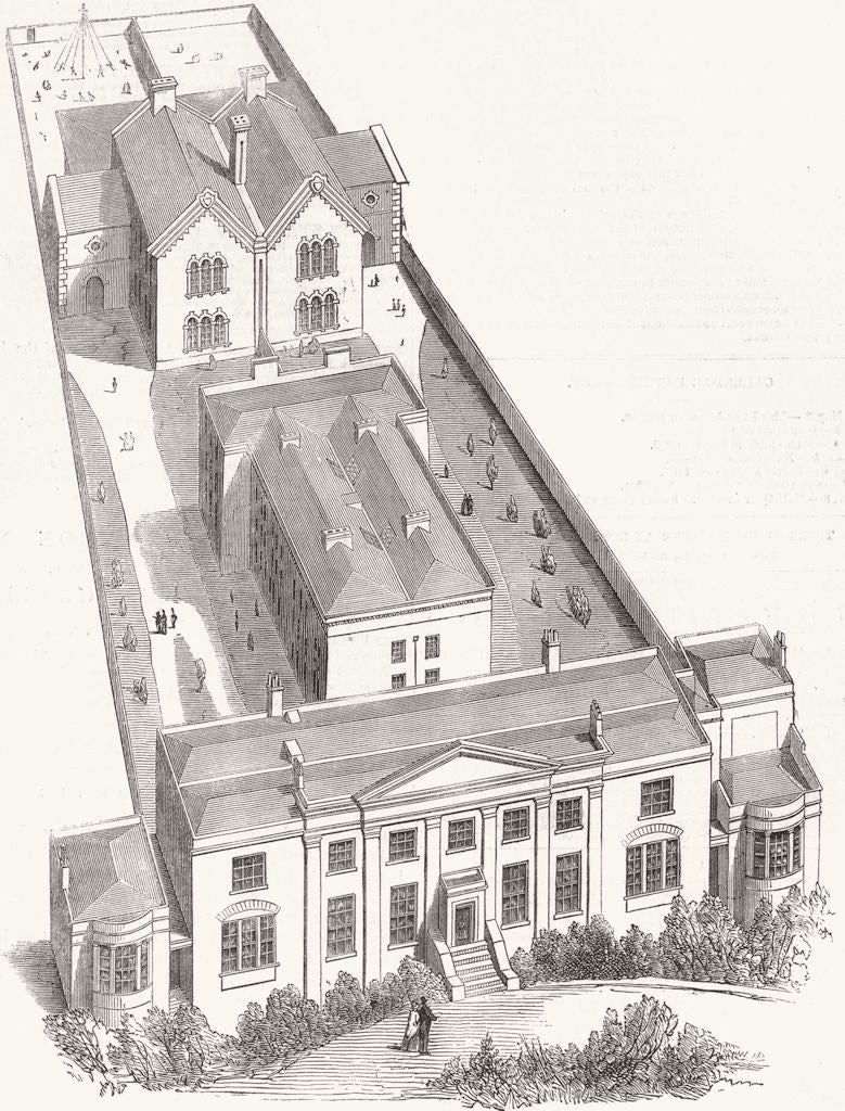 LONDON. Homerton College 1852 old antique vintage print picture